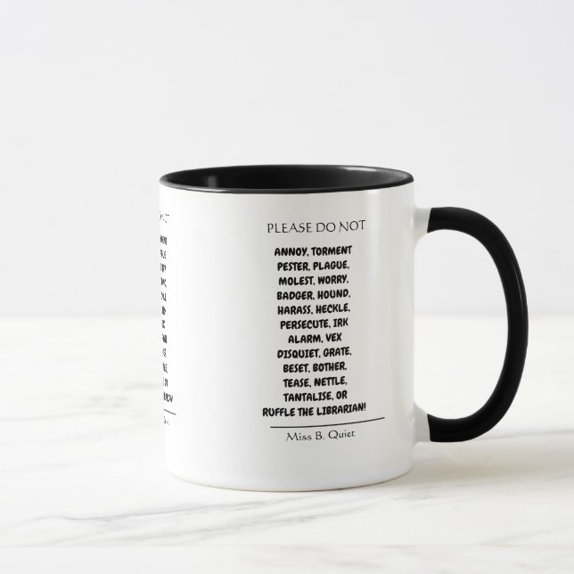 Mug Please do not annoy the Librarian Fun Pun (Droite)