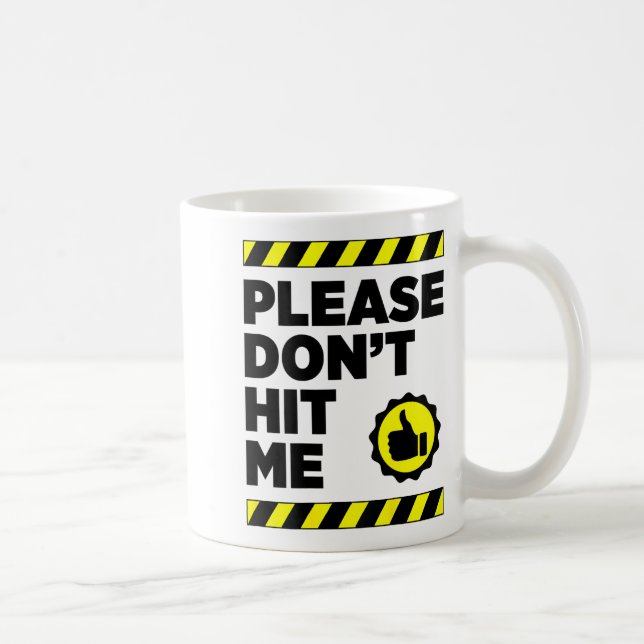 Mug Please Don't Hit Me - Art On Back Fun Safe Cyclist (Droite)