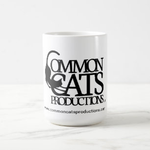 Mug Plein noir de logo de chats communs