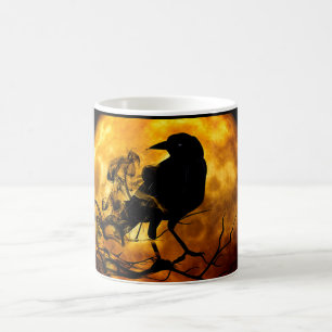 Mug Pleine lune orange Corbeau noir Spectre d'Hallowee
