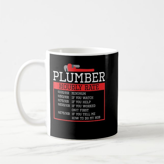 Mug Plomber Funny Taux horaire (Gauche)