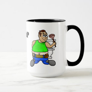 Mug Plomberie De Pâte En Carpe Travaillant Sur Toilett