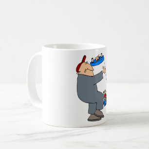 Mug Plombier de dessin animé portant un réservoir de s