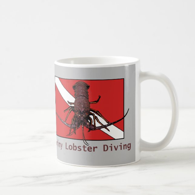 Mug Plongée au homard épineux avec Red Diver Down Drap (Droite)