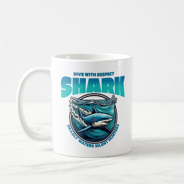 Mug Plongée de requin avec respect (Gauche)