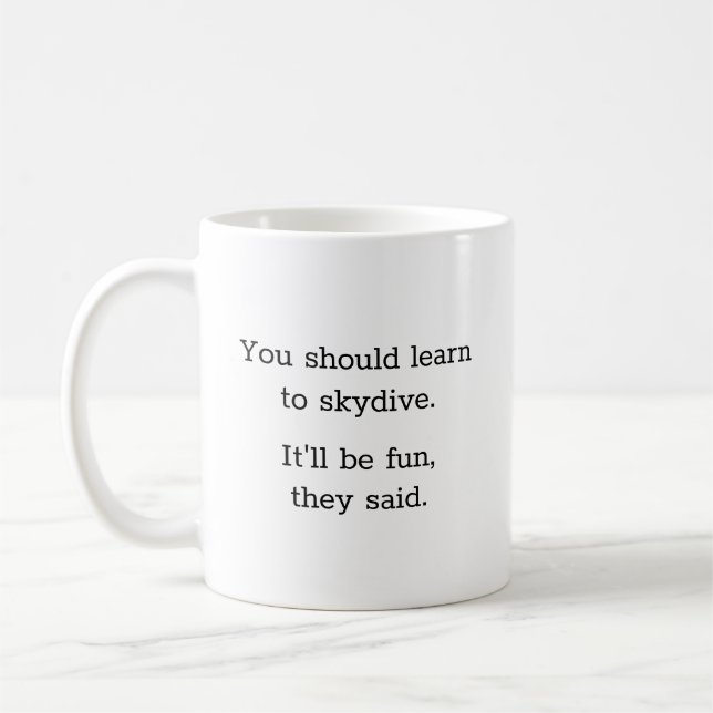 Mug Plongée humoristique dans le ciel drôle (Gauche)