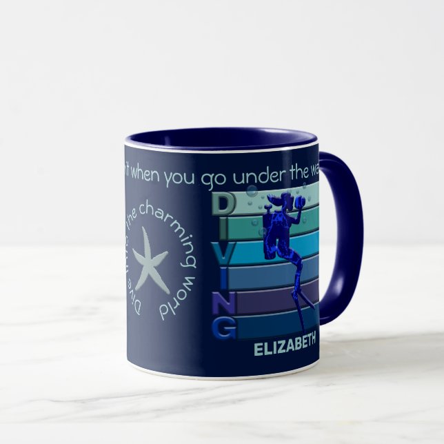 Mug Plongée - Personnalisé Pour Les Femmes (Devant droit)