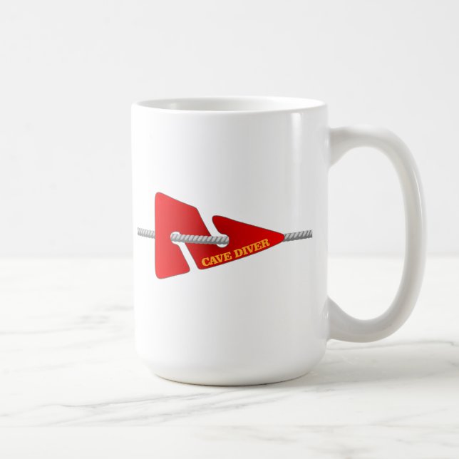 Mug Plongeur de grotte (marqueur de ligne) (Droite)