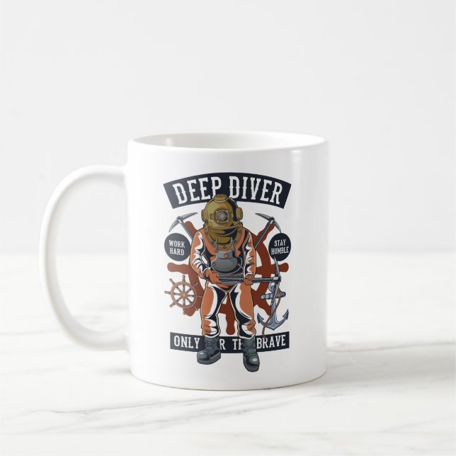 Mug Plongeur profond vintage (Gauche)