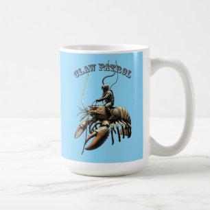 Mug Plongeur vintage chevauchant un homard glacé géant