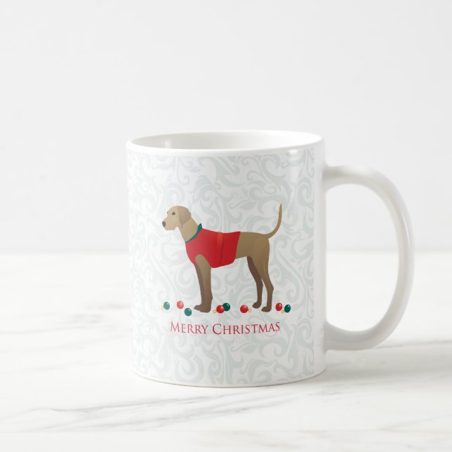 Mug Plott Hound Chasse Chien Joyeux Noël Design (Droite)