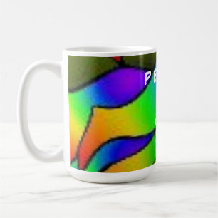 MUG PLUM COULEUR ROSE FLOWER PEACE ART