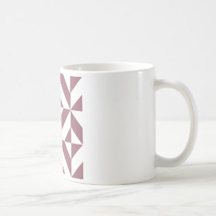 Mug Plum Geometric Deco Cube Pattern