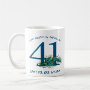 Mug Plume de paon pour 41e anniversaire ou anniversair