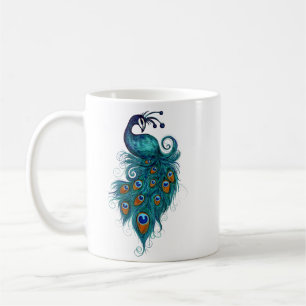Mug Plumes de paon Peacocks Turquoises