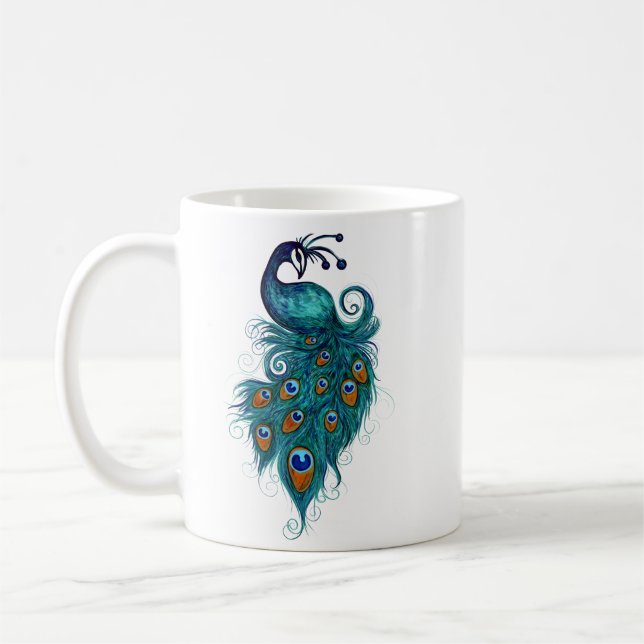 Mug Plumes de paon Peacocks Turquoises (Gauche)