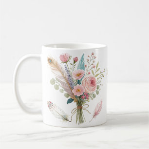 Mug Plumes florales roses