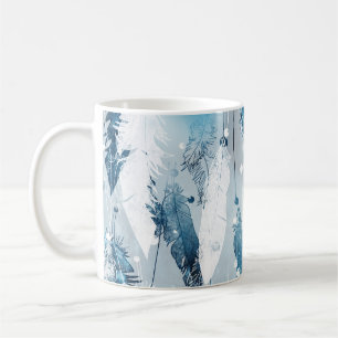 Mug Plumes tombantes : Aquarelle bleue sans joint