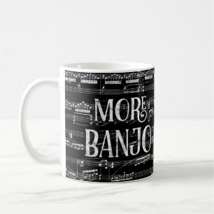 Mug Plus Banjo Chalkboard - Black White Music