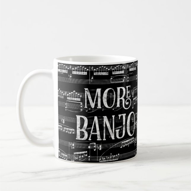 Mug Plus Banjo Chalkboard - Black White Music (Gauche)