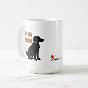 Mug Plus de sac, moins d'écorce - Silhouette de chien