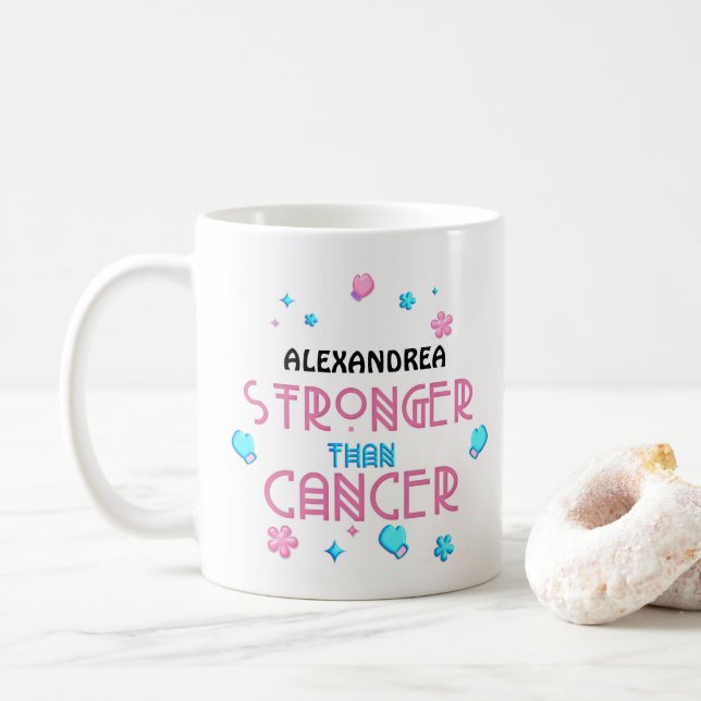 Mug Plus fort que le cancer | Cancer Survivor Custom (Avec donut)
