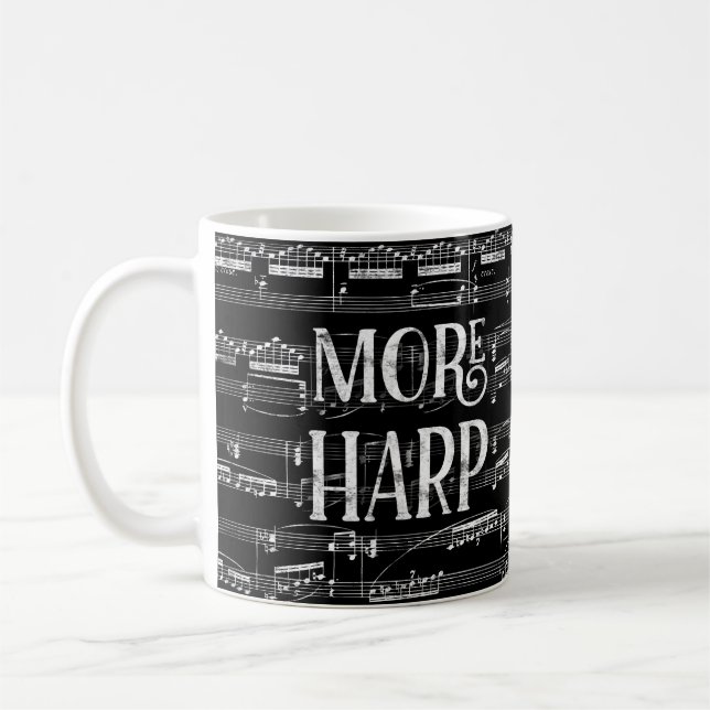 Mug Plus Harp Chalkboard - Black White Music (Gauche)