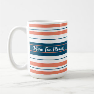 Mug Plus Thé S'Il Vous Plaît Coral Bleu Stripes Côtier