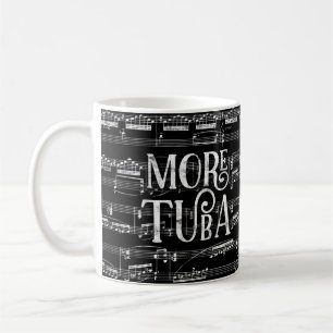 Mug Plus Tuba Chalkboard - Black White Music
