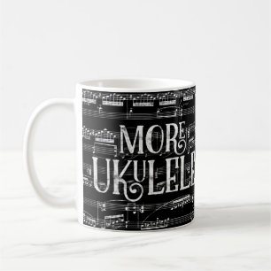 Mug Plus Ukulele Chalkboard - Black White Music