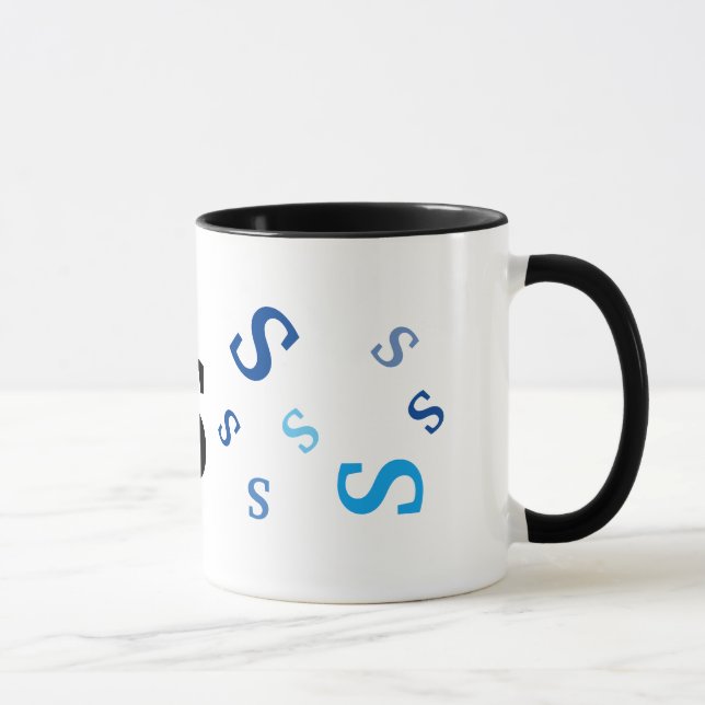 Mug - plusieurs lettres bleues (Droite)