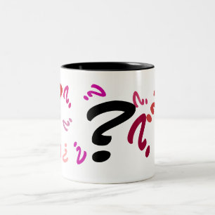 Mug - Plusieurs points de questions rouges