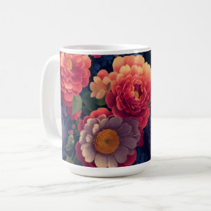Mug Plutôt vintage rouge Orange mum mum peony floral