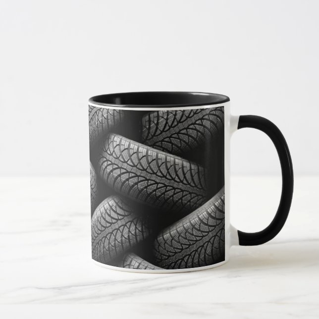 Mug Pneus de voiture noir (Droite)