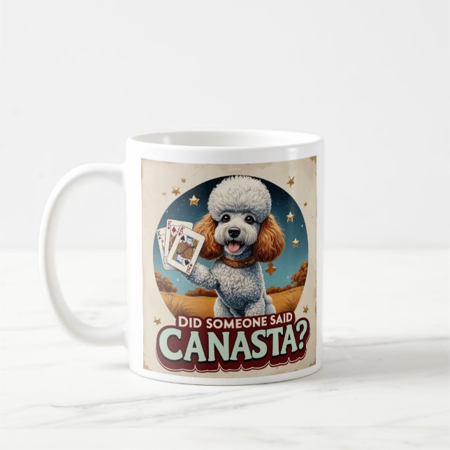 Mug Poddle aime le jeu de canasta  (Gauche)