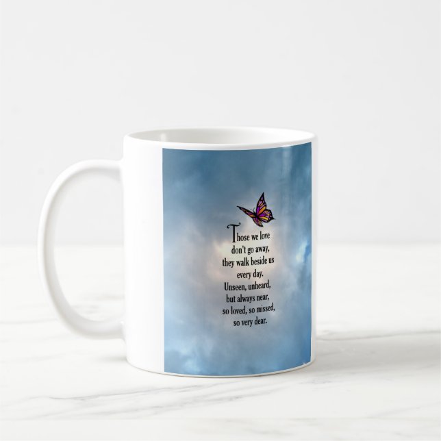 Mug Poème "ainsi aimé" de papillon (Gauche)
