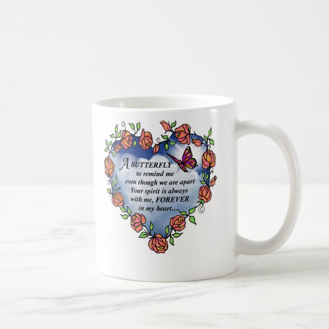 Mug Poème commémoratif de papillon (Droite)