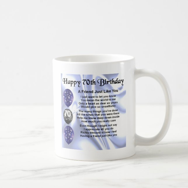 Mug Poème d'ami - soixante-dixième anniversaire (Droite)
