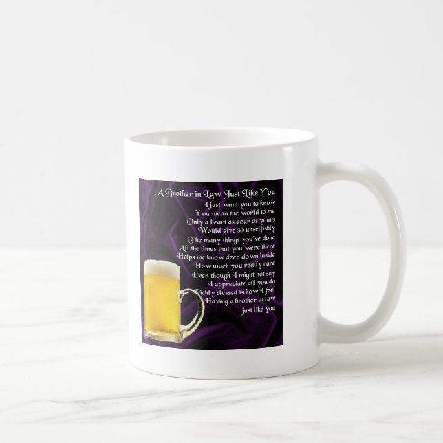 Mug Poème de beau-frère - conception de bière (Droite)