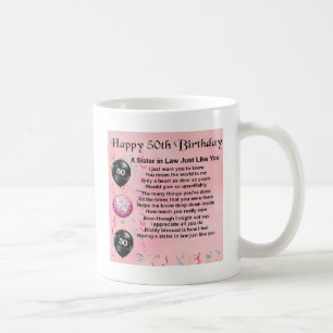 Mug Poème de belle-soeur - cinquantième anniversaire
