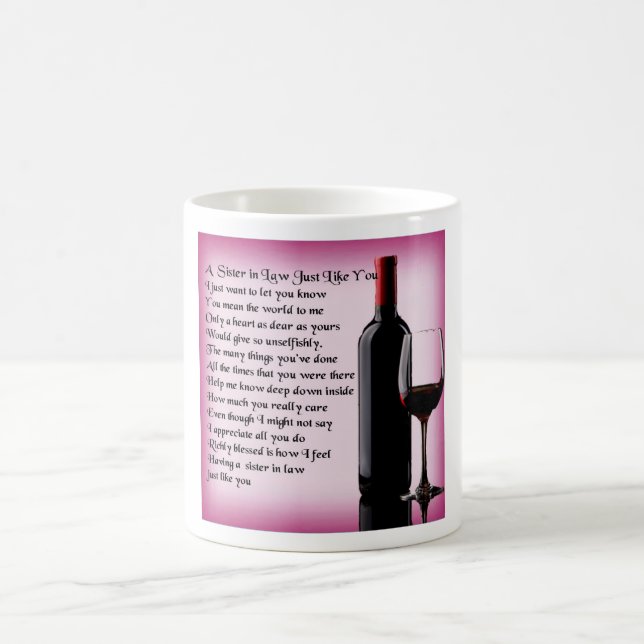 Mug Poème   de belle-soeur de vin (Centre)