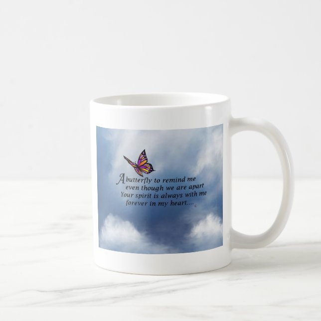 Mug Poème de mémorial de papillon (Droite)