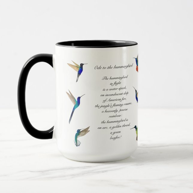Mug Poème de Pablo Neruda Hummingbird (Gauche)