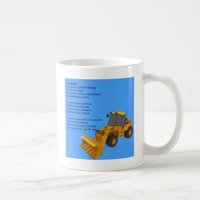Mug Poème de petit-fils - bêcheur (Droite)