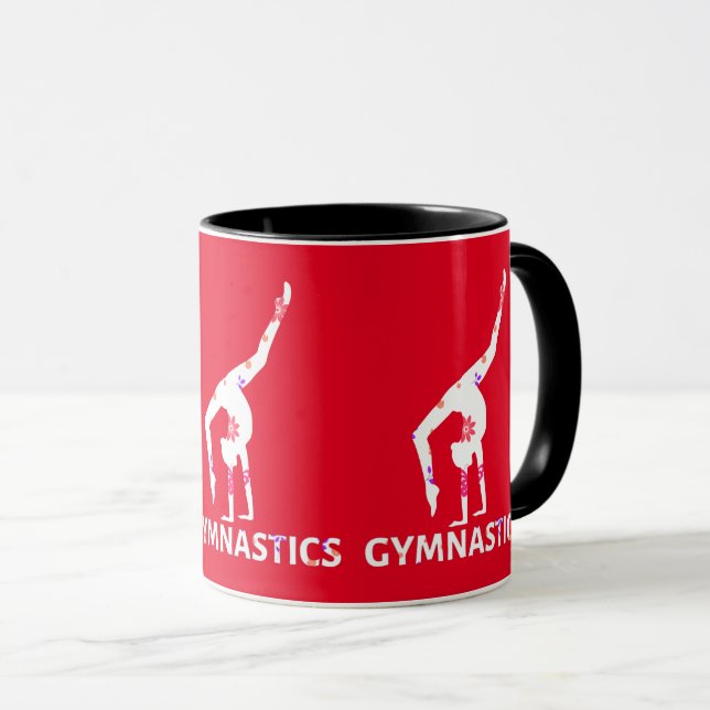 Mug Poignée d'alimentation à fleurs de gymnastique (Devant droit)