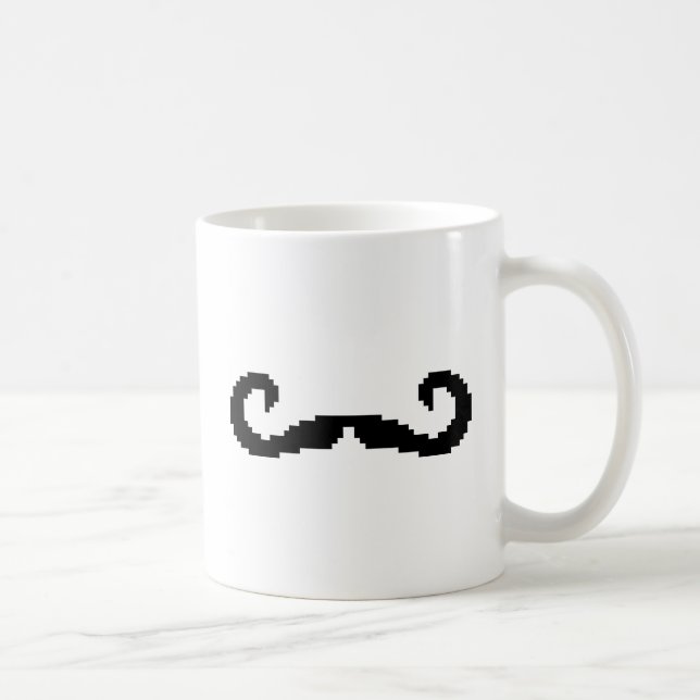 Mug Poignée de 8 bits Pixel Moustache (Droite)