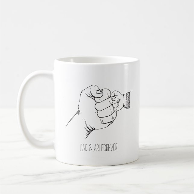 Mug Poignée première Fête des pères - Cadeau personnal (Gauche)