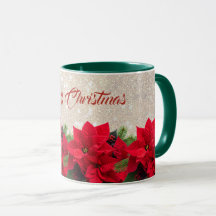 Poinsettia de Noël élégant pailleté or, personnali