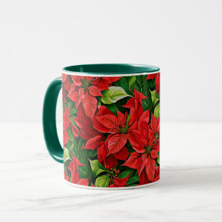 Mug Poinsettias et Holly Feuilles