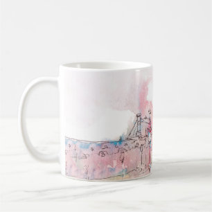 Mug Point d'orgue de Paris avec aquarelle par temps de